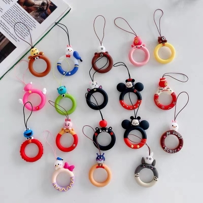 Picture of মোবাইলের জন্য ফ্যাশনেবল কার্টুন এবং রাউন্ড শেপ মোবাইল রিং স্ট্র্যাপ ( Colour Random )