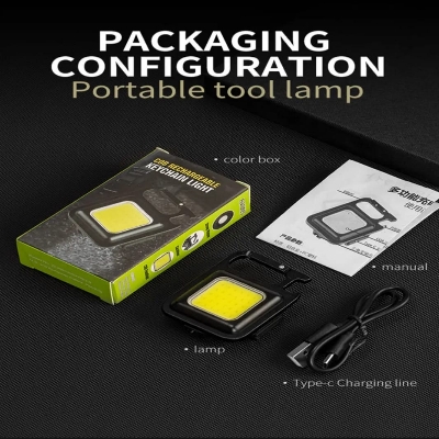 Picture of Mini LED light Work Light Portable Pocket Flas-hlight Keychains USB Rechargeable Small Light Corkscrew Waterproof Camping Lantern Magnet Design Fishing Lamp 3 Mode