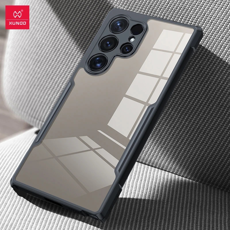 Picture of Xundd [ Galaxy S22 Ultra ] Shockproof Soft TPU Bumper Case For Samsung Galaxy S22 Ultra Back Cover Case (Armor | Clear PC and TPU) - Black
