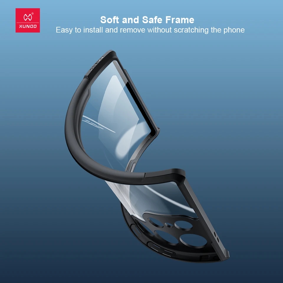 Picture of Xundd [ Galaxy S22 Ultra ] Shockproof Soft TPU Bumper Case For Samsung Galaxy S22 Ultra Back Cover Case (Armor | Clear PC and TPU) - Black