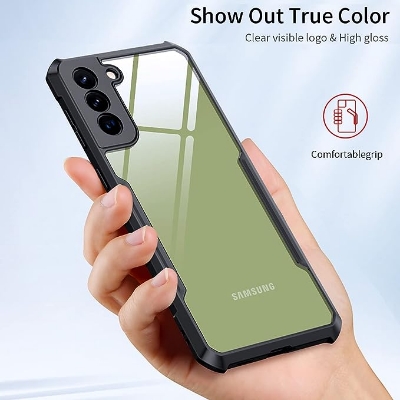 Picture of Xundd [ Galaxy S21 FE 5G ] Shockproof Soft TPU Bumper Case For Samsung Galaxy S21 FE 5G Back Cover Case (Armor | Clear PC and TPU)  - Black