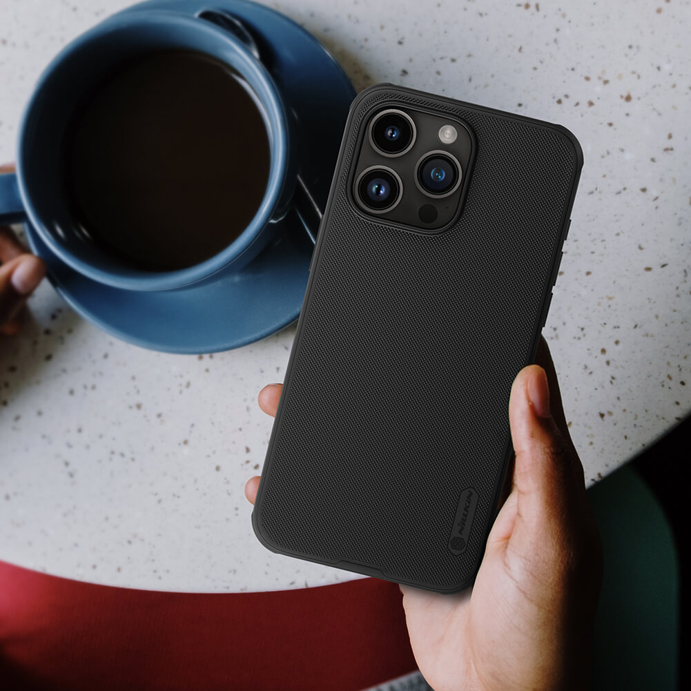 Picture of Nillkin ( iPhone 15 Pro ) Super Frosted Shield Pro Matte cover case for Apple iPhone 15 Pro (without LOGO cut) - Black
