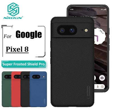 Picture of Nillkin ( Pixel 8 ) Hard PC + TPU Case for Google Pixel 8 Phone Cases Luxury Frosted PC + TPU Hard Protection Back Cover With Phone Stand - Black