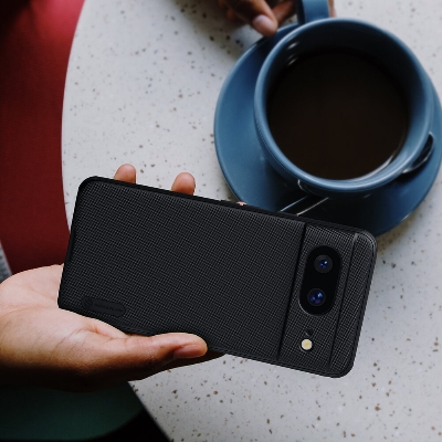 Picture of Nillkin ( Pixel 8 ) Hard PC + TPU Case for Google Pixel 8 Phone Cases Luxury Frosted PC + TPU Hard Protection Back Cover With Phone Stand - Black
