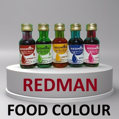 Picture of REDMAN ( 5 Pcs ) Soft Gel Paste Food Colour Combo RASPBERRY RED, APPLE GREEN, LEMON YELLOW, SKY BLUE, ROSE PINK - 5 Pcs x 36ml