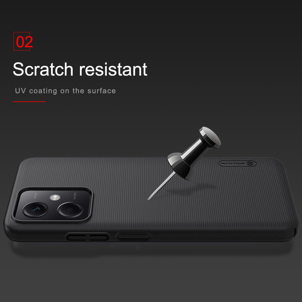 Picture of Nillkin ( Redmi Note 12 5G, Super Frosted Shield Matte cover case for Xiaomi Redmi Note 12 5G (China, Global), Xiaomi Poco X5 Smartphone Back Case - Black