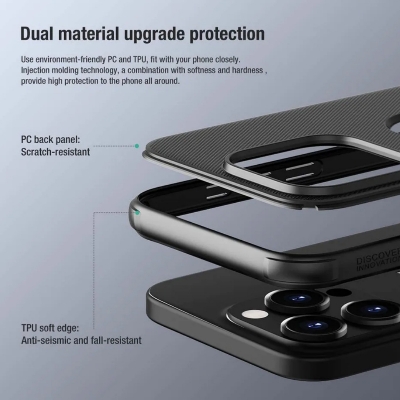 Picture of Nillkin ( iPhone 15 Pro Max 6.7" ) Super Frosted Shield Pro Matte cover case for Apple iPhone 15 Pro Max 6.7" (with LOGO cut) - Black