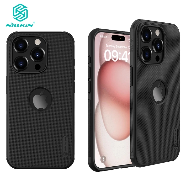Picture of Nillkin ( iPhone 15 Pro 6.1" ) Super Frosted Shield Pro Matte cover case for Apple iPhone 15 Pro 6.1" (with LOGO cut) - Black