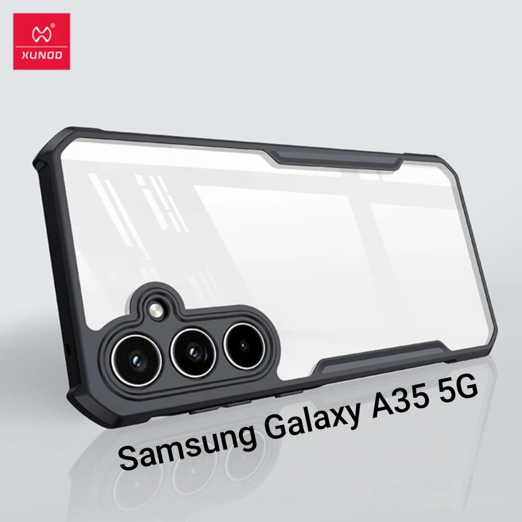 Picture of Samsung ( Galaxy A35 ) Xundd Beetle Series For Samsung Galaxy A35 Series Flat Leather Shockproof Bumper Case (Back Case Cover For Smartphone) - Black