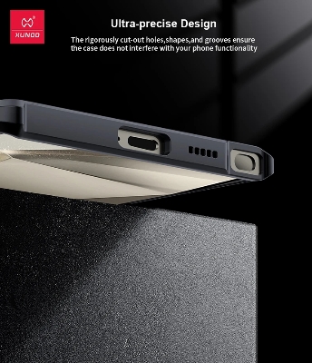 Picture of Xundd For Samsung Galaxy S24 Ultra Case, Airbag Anti-fall Acrylic & PC Back Transparent Cover Camera Protection Cover - Black