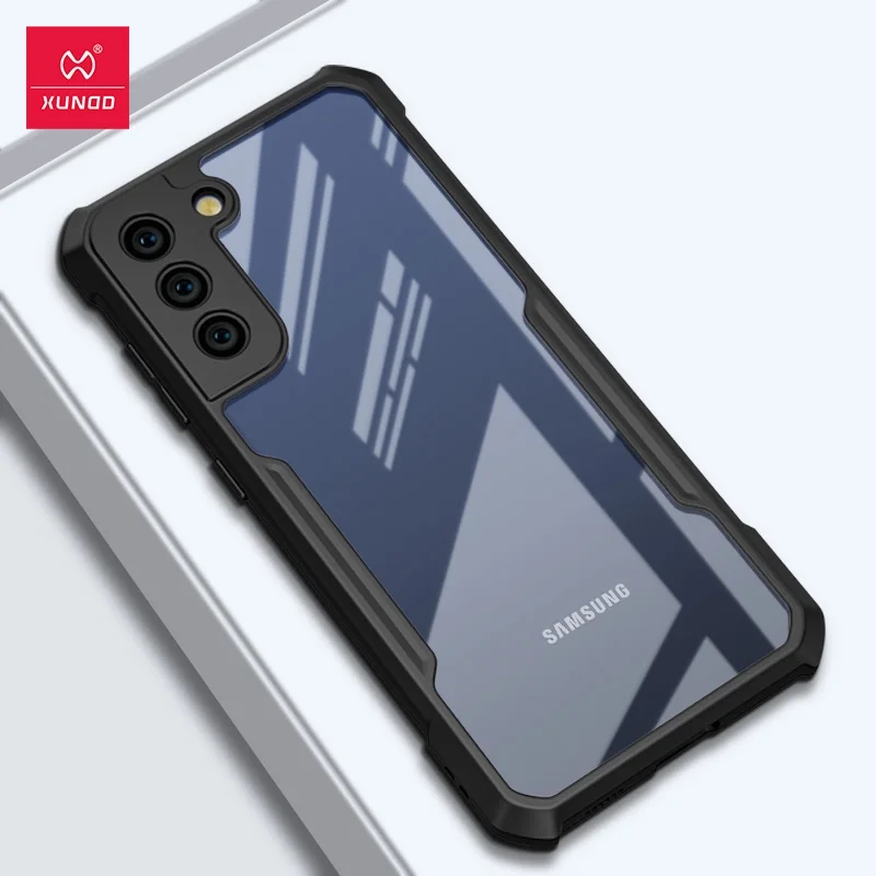 Picture of Xundd  [ Galaxy S21] Case For Samsung Galaxy S21 Case, Airbag Shockproof Shell, Back Transparent Cover - Black