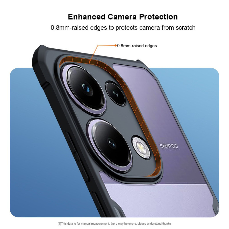 Picture of Brand Cover " Xundd " For Redmi Note 13 Pro 4G / Poco M6 Pro 4G  Case Airbag Anti-drop Camera Protection Acrylic & TPU Back Transparent Cover - Black