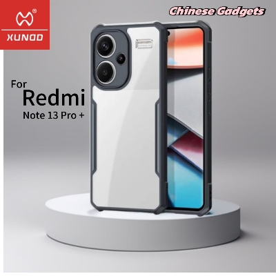Picture of Xundd For Redmi Note 13 Pro Plus 5G Case Airbag Anti-drop Camera Protection Acrylic & TPU Back Transparent Cover - Black