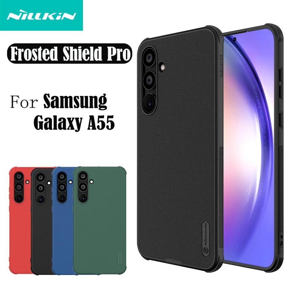 Picture of Nillkin ( Galaxy A55 5G ) Super Frosted Shield Pro Soft TPU Frame Hard PC Shell Shockproof Cover For Samsung Galaxy A55 5G  Case - Black