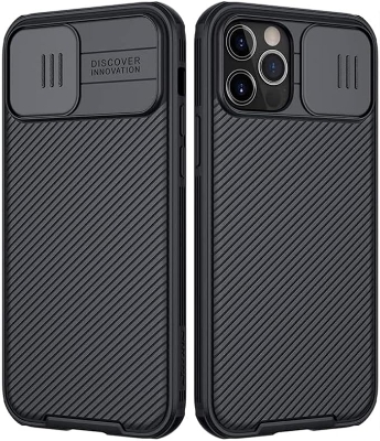 Picture of for Apple iPhone 12 pro max Case, Nillkin camshield pro case with carmera Protection Slide Lens Protective Cover shockfroof case for iPhone 12 pro max iPhone 12 pro max [ Black ]
