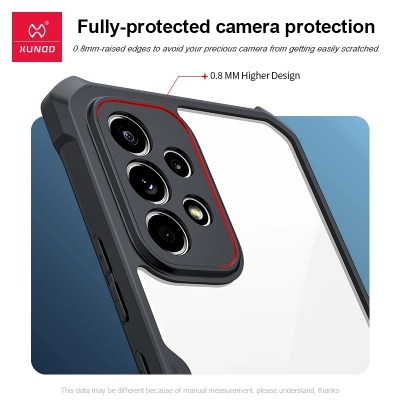 Picture of Xundd For Samsung Galaxy A23 Case Aiarbag Shockproof Shell, Camera Protection, PC+TPU Back Transparent Cover - Black