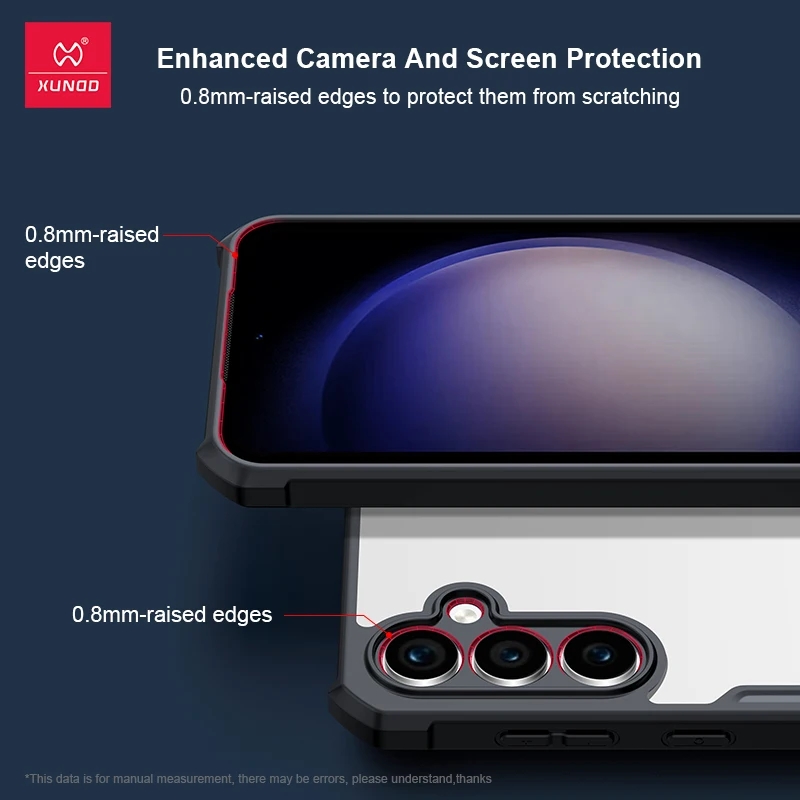 Picture of Xundd { Galaxy S23 FE } Protective Cover For Samsung Galaxy S23 FE Cases Shockproof Airbag Bumper Soft Back Transparent Shell Covers - Black