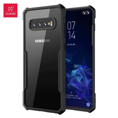 Picture of Xundd For Samsung Galaxy S10 Case Aiarbag Shockproof Shell, Camera Protection, PC+TPU Back Transparent Cover - Black