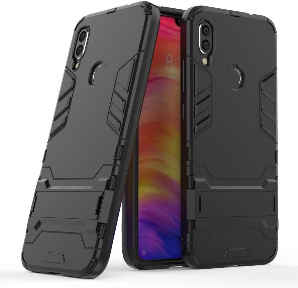 Picture of For Samsung Galaxy A51 Phone Cover Armor Premium Tactical Grip Kickstand Shockproof Dual Layer Rugged Hard & Soft Combination Back Cover-Black