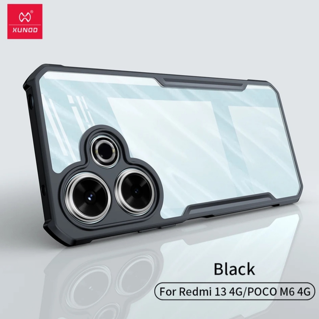 Picture of Xundd [ Redmi 13 4G / Poco M6 4G ] Beatle Clear Hybrid Shock Proof Armor Case for Redmi 13 4G / Poco M6 4G  Xundd Back Case - Black