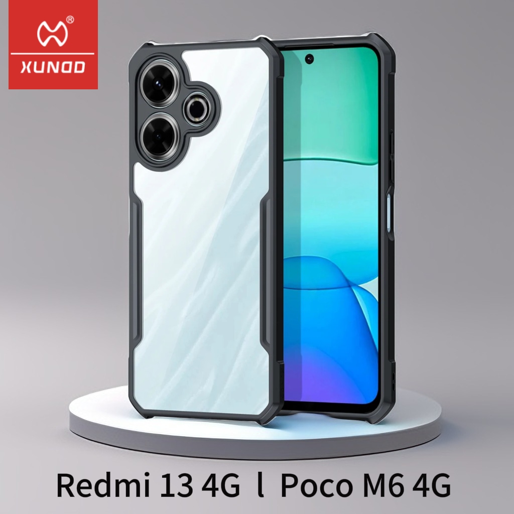 Picture of Xundd Transparent Cover Shockproof Protective Cases For Xiaomi Redmi13 4G, Poco M6 4G - Black