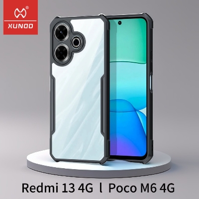 Picture of Xundd Transparent Cover Shockproof Protective Cases For Xiaomi Redmi13 4G, Poco M6 4G - Black