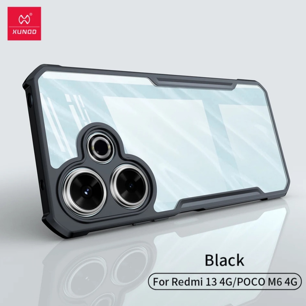 Picture of Xundd Transparent Cover Shockproof Protective Cases For Xiaomi Redmi13 4G, Poco M6 4G - Black