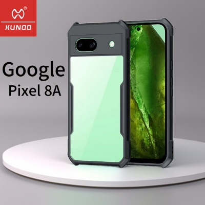 Picture of Xundd [ Google Pixel 8A ] Beatle Clear Hybrid Shock Proof Armor Case for Google Pixel 8A Smart Phone Back Case - Black