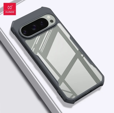 Picture of Xundd ( Google Pixel 9 Pro XL ) Google Pixel 9 Pro XL Case Airbag Shockproof Shell PC+TPU Camera Full Protection Back Transparent Phone Cover Black