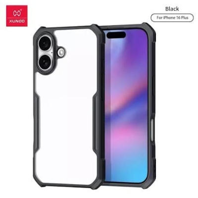 Picture of Brand Cover "Xundd" For ( iPhone 16+ ) For iPhone 16 Plus Case Airbag Shockproof Shell Camera Full Protect Back Transparent Cover- Black