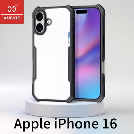 Picture of Brand Cover "Xundd" For ( iPhone 16 ) For iPhone 16 Case Airbag Shockproof Shell Camera Full Protect Back Transparent Cover- Black