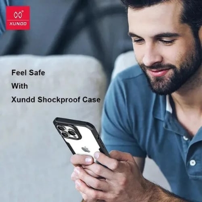Picture of Brand Cover "Xundd" for  ( iPhone 16 Pro Max ) For iPhone 16 Pro Max Case Airbag Shockproof Shell Camera Full Protect Back Transparent Cover- Black