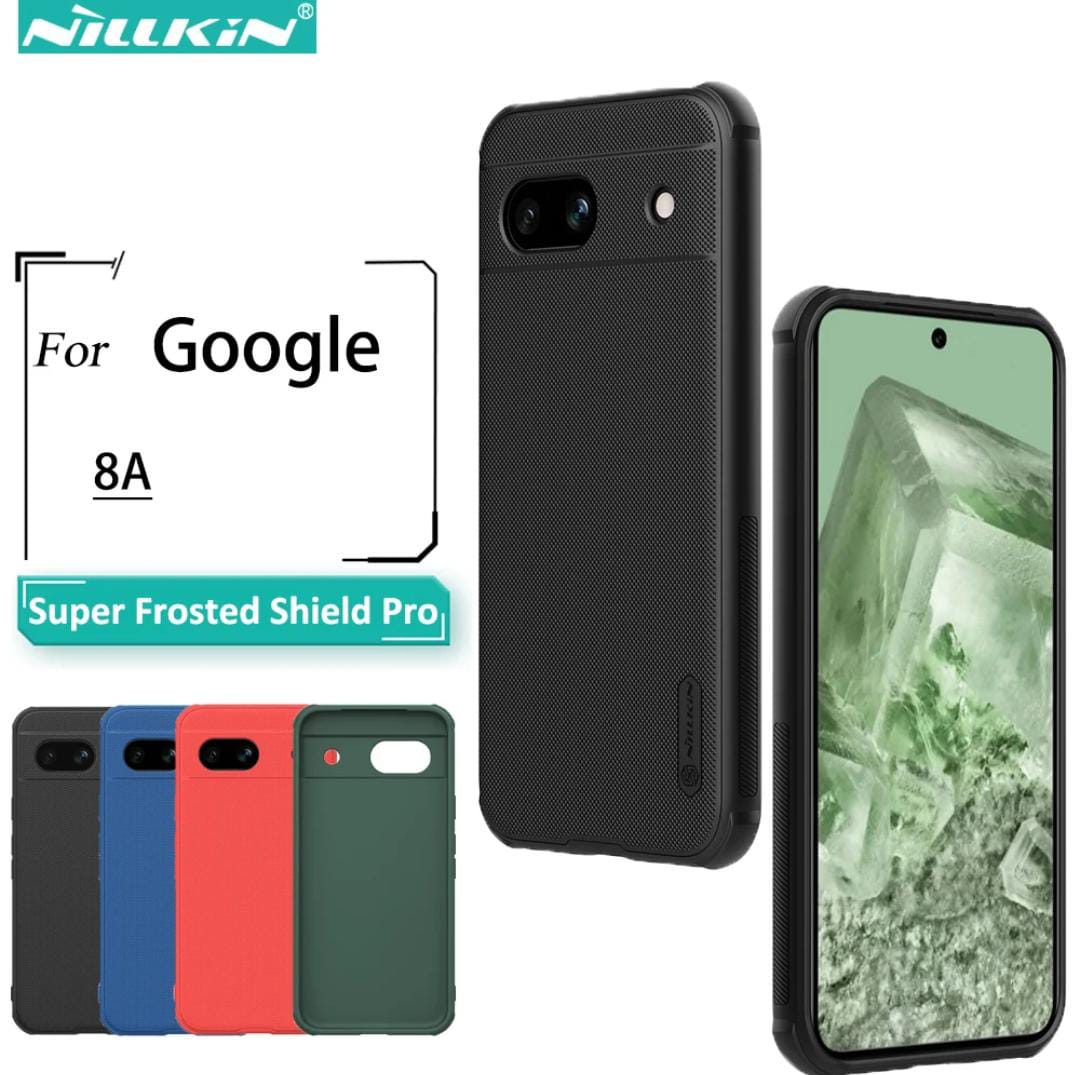 Picture of Nillkin ( Pixel 8A ) Hard PC + TPU Case for Google Pixel 8A Phone Cases Luxury Frosted PC + TPU Hard Protection Back Cover With Phone Stand - Black