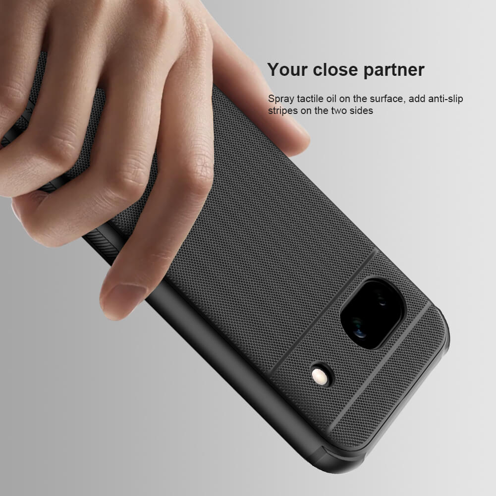 Picture of Nillkin ( Pixel 8A ) Hard PC + TPU Case for Google Pixel 8A Phone Cases Luxury Frosted PC + TPU Hard Protection Back Cover With Phone Stand - Black