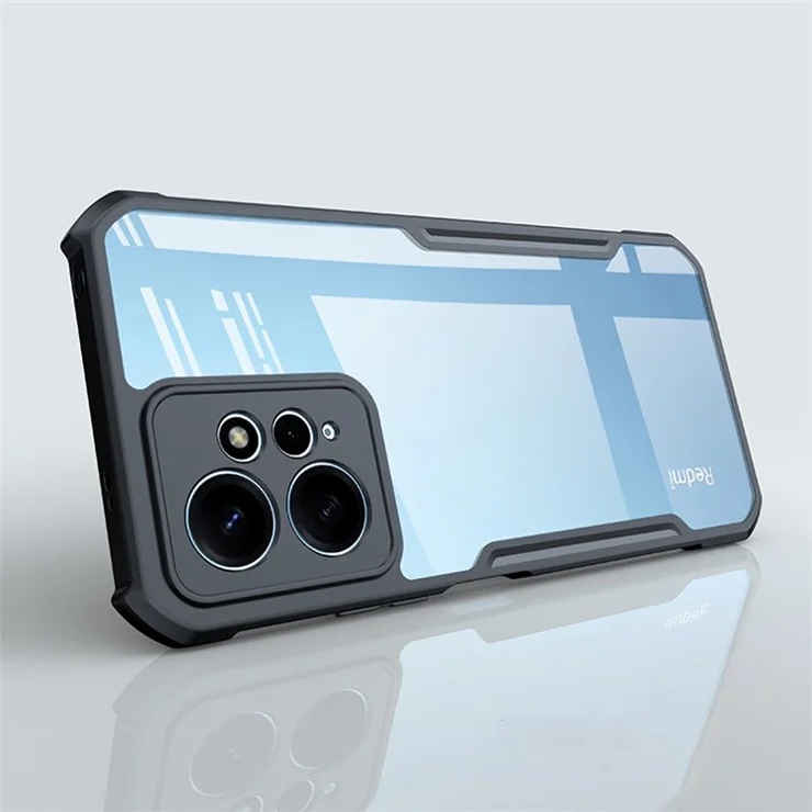 Picture of Xundd ( Redmi 12 4G ) Airbags Shockproof Shell For Redmi 12 4G Back Transparent Lens Full Protection Cover - Black