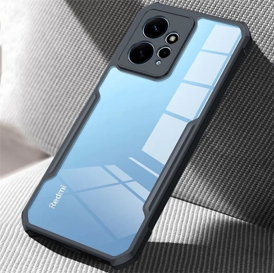 Picture of Xundd ( Redmi 12 4G ) Airbags Shockproof Shell For Redmi 12 4G Back Transparent Lens Full Protection Cover - Black