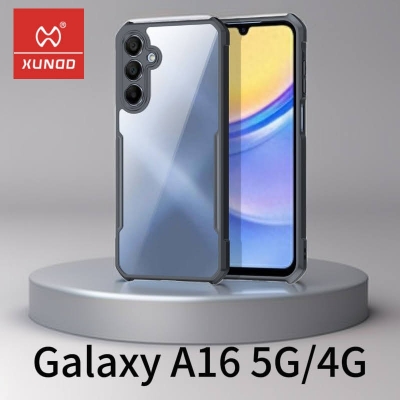 Picture of Xundd ( Galaxy A16 4G / 5G ) Samsung Galaxy A16 4G / 5G Case Airbag Shockproof Shell Acrylic+TPU Back Transparent Flexible Phone Cover - Black