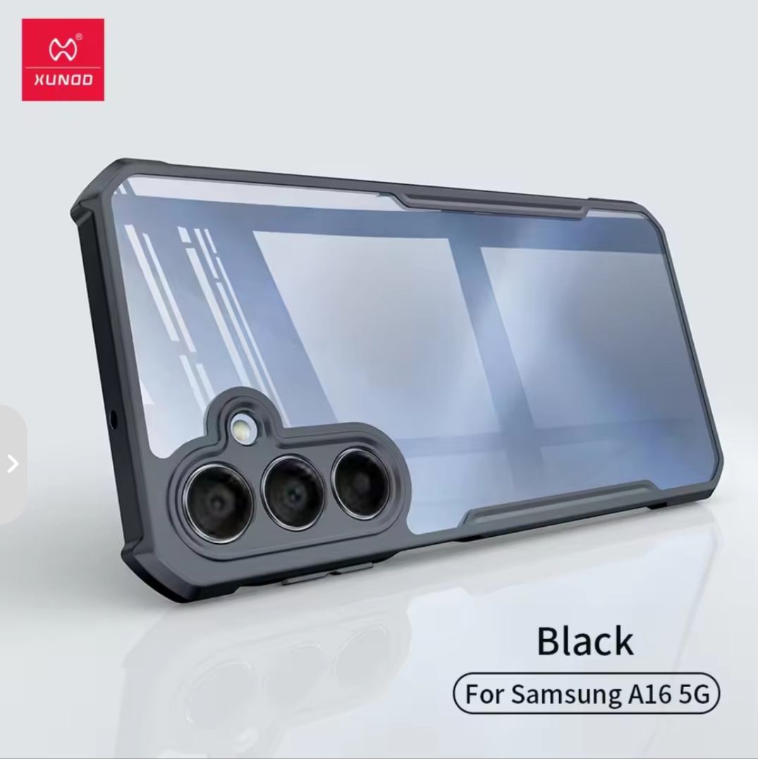 Picture of Xundd ( Galaxy A16 4G / 5G ) Samsung Galaxy A16 4G / 5G Case Airbag Shockproof Shell Acrylic+TPU Back Transparent Flexible Phone Cover - Black