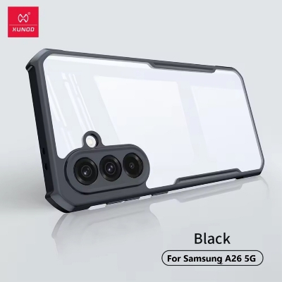 Picture of Xundd ( Galaxy A26 5G ] Samsung Galaxy A26 5G Case Airbag Shockproof Shell Acrylic+TPU Back Transparent Flexible Phone Cover - Black
