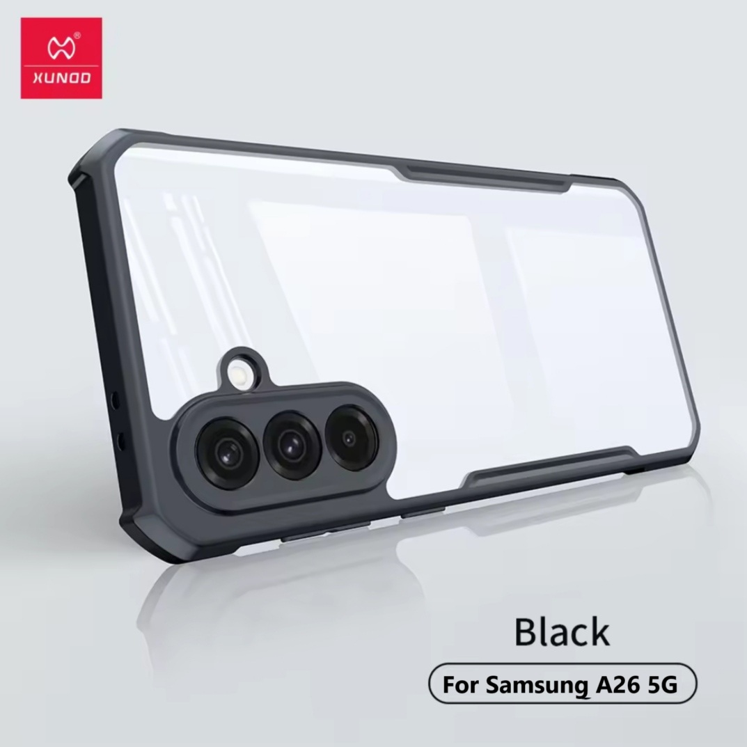 Picture of Xundd ( Galaxy A26 5G ] Samsung Galaxy A26 5G Case Airbag Shockproof Shell Acrylic+TPU Back Transparent Flexible Phone Cover - Black