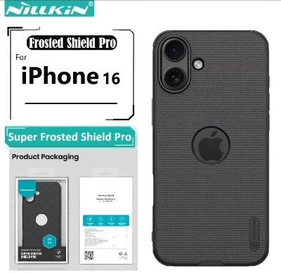 Picture of Nillkin ( iPhone 16 ) Super Frosted Shield Pro Matte cover case for Apple iPhone 16 6.1" (with LOGO cut) - Black