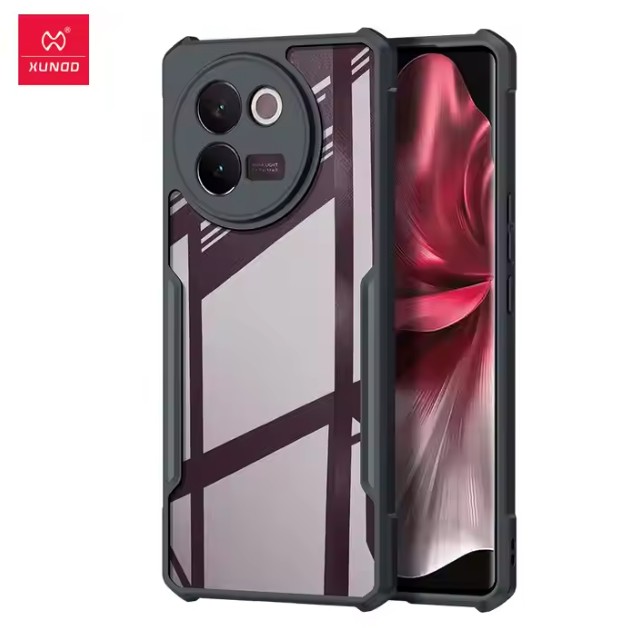 Picture of Xundd For Vivo V30E Case Transparent Phone Cover Luxury Shockproof Bumper Protective Shell Anti-fingerprint Plain Phone Cases - Black