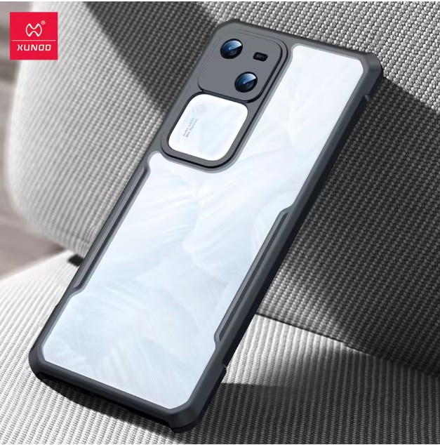 Picture of Xundd For Vivo V30 Case Transparent Phone Cover Luxury Shockproof Bumper Protective Shell Anti-fingerprint Plain Phone Cases - Black