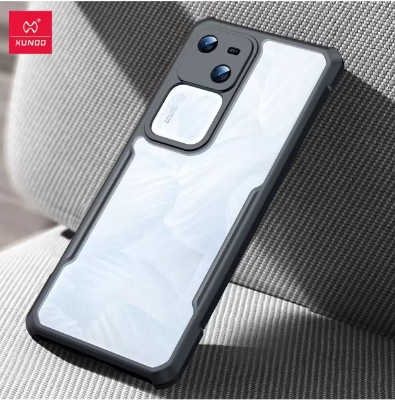 Picture of Xundd For Vivo V30 Case Transparent Phone Cover Luxury Shockproof Bumper Protective Shell Anti-fingerprint Plain Phone Cases - Black