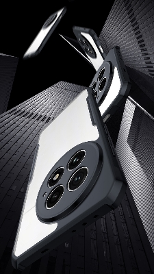 Picture of Xundd For OnePlus 13R, OnePlus Ace 5, OnePlus Ace 5 Pro Transparent Phone Cover Shockproof Bumper Protective Shell Cases - Black