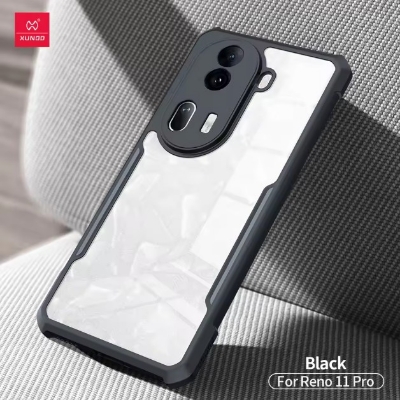 Picture of Xundd Oppo Reno 11 Pro 5G ( INT ) Transparent Phone Cover, Shockproof Bumper Protective Cases for Oppo Reno 11 Pro 5G ( INT ) Back Case - Black
