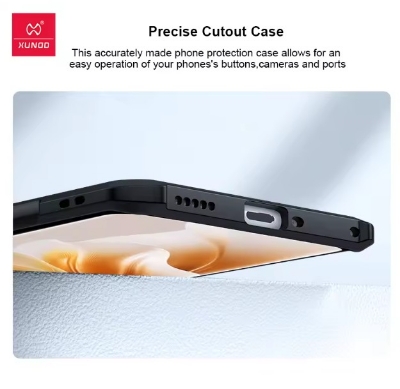 Picture of Xundd Oppo Reno 11 Pro 5G ( INT ) Transparent Phone Cover, Shockproof Bumper Protective Cases for Oppo Reno 11 Pro 5G ( INT ) Back Case - Black