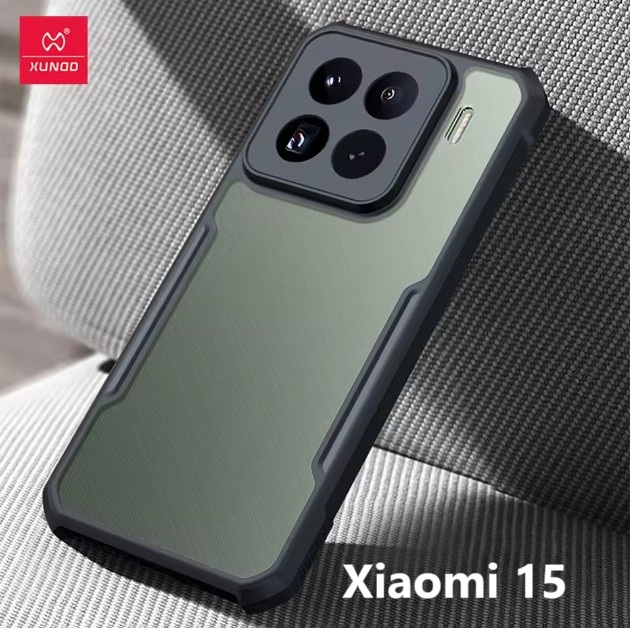 Picture of Xundd For ( Mi 15 ) Mi 15 Case Airbag Shockproof Shell Lens Full Protection Back Stripe Transparent Cover For Xiaomi 15  Back Case - Black