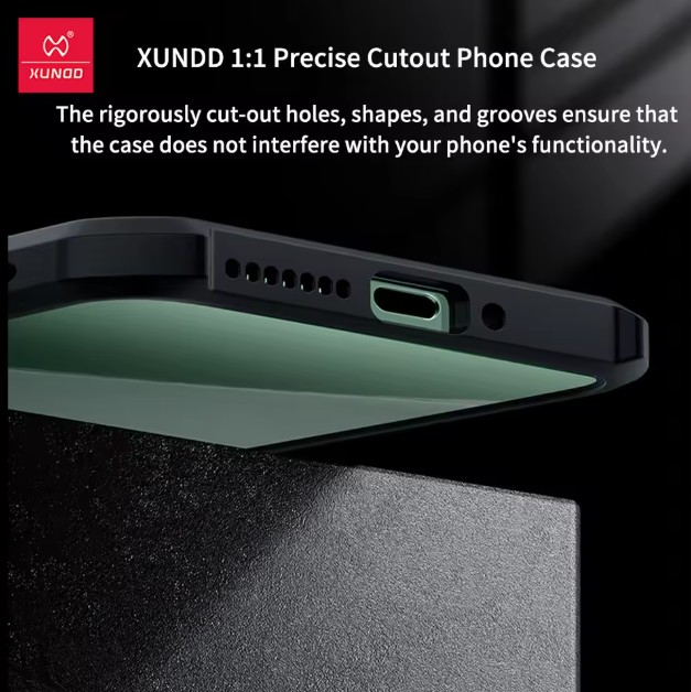 Picture of Xundd For ( Mi 15 ) Mi 15 Case Airbag Shockproof Shell Lens Full Protection Back Stripe Transparent Cover For Xiaomi 15  Back Case - Black