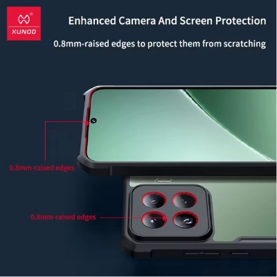 Picture of Xundd For ( Mi 15 Pro ) Mi 15 Pro Case Airbag Shockproof Shell Lens Full Protection Back Stripe Transparent Cover For Xiaomi 15 Pro Back Case - Black